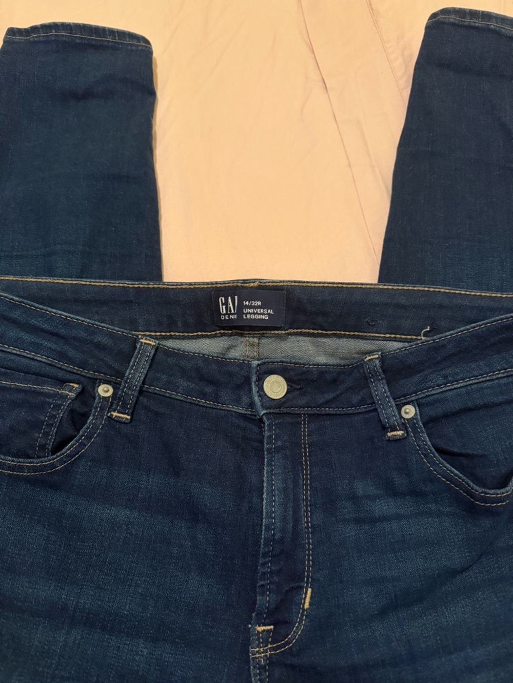 GAP Universal Legging Jeans 14 / 32R Dark Wash Stretch Skinny Slim Denim EUC